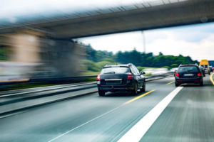 Fast Car On Highway
